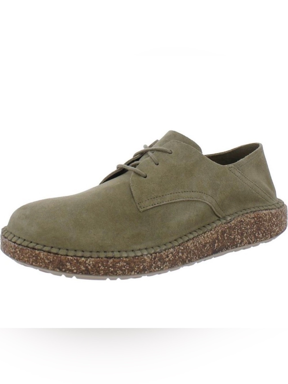 NIB Birkenstock EU 38 Narrow “Gary” Suede Lace Up Oxford Derby Shoes Khaki Green